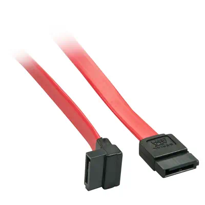 Câble SATA III interne, 1 connecteur à 90°, 0,7m - Lindy - Accessoire Stockage - visuel 1