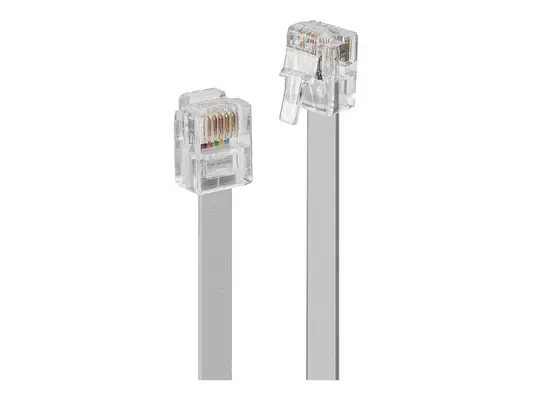 LINDY RJ-11 Cable silver Pin-Connection 15m - Lindy - Câble RJ et Fibre optique - visuel 2