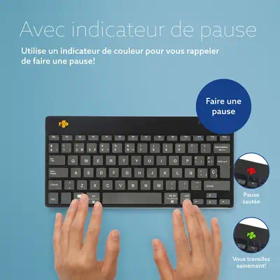 Clavier ergonomique R-Go Compact Break, clavier compact avec logiciel de pause,QWERTY (ES), Bluetoot - R-Go Tools - visuel 10