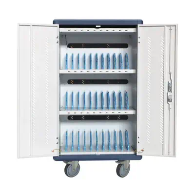 Techly I-CABINET-30DUTY chariot et rangement roulant Classe mobile de charge et de gestion Blanc, Bl - Accessoire Onduleur - visuel 1