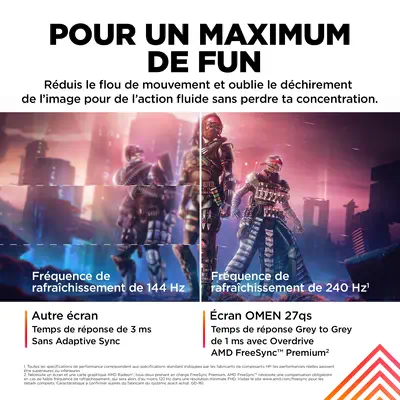 Écran gamer QHD 240 Hz OMEN 27 pouces - OMEN 27qs - HP - Ecran Ordinateur - visuel 8