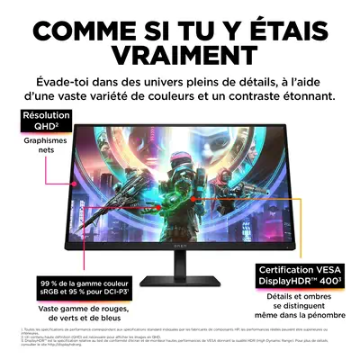 Écran gamer QHD 240 Hz OMEN 27 pouces - OMEN 27qs - HP - Ecran Ordinateur - visuel 7