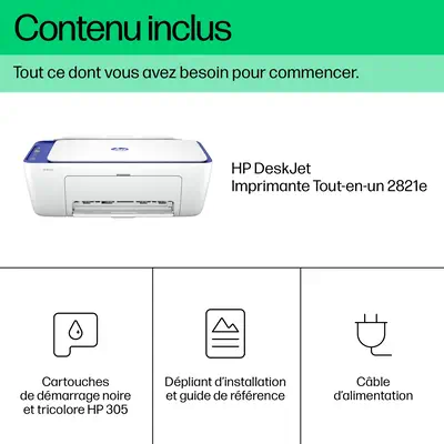 DeskJet 2821e Sans fil All-in-One Couleur Imprimante, Instant Ink; copieur, scanner - HP - Impression - visuel 6