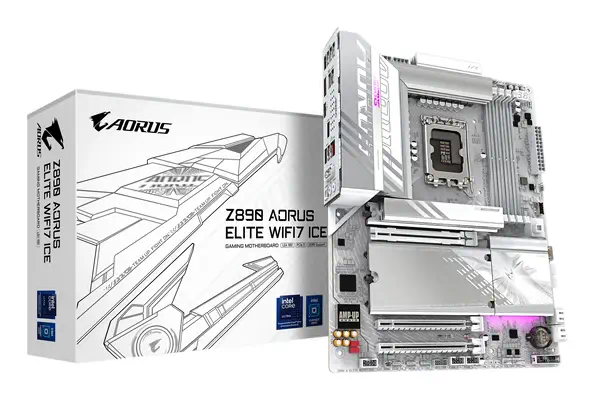 Carte mère Z890 AORUS ELITE WIFI7 ICE - Prend en charge les processeurs Intel Core Ultra (Série 2),  - Gigabyte - visuel 1