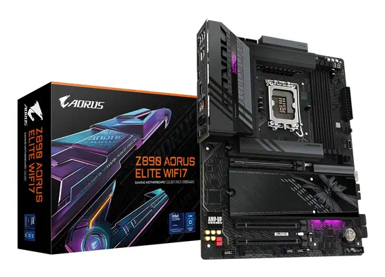 Carte mère Z890 AORUS ELITE WIFI7 - Prend en charge les processeurs Intel Core Ultra (Série 2), VRM  - Gigabyte - visuel 1