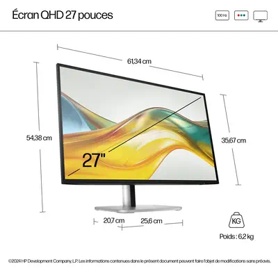 Écran QHD 27 pouces HP Series 5 Pro - 527pq - Ecran Ordinateur - visuel 4
