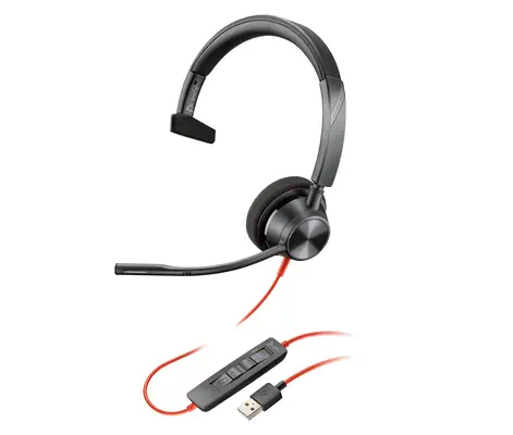 Micro-casque Poly Blackwire 3310 certifié Microsoft Teams avec adaptateur USB-C/A TAA - HP - Casque Micro - visuel 10