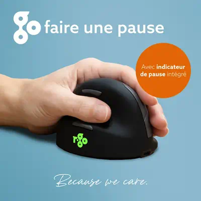 Souris Ergonomique R-Go HE Break avec logiciel de pause, gaucher, grand (longueur de la main > 185 m - R-Go Tools - visuel 9