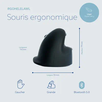 Souris Ergonomique R-Go HE Break avec logiciel de pause, gaucher, grand (longueur de la main > 185 m - R-Go Tools - visuel 5