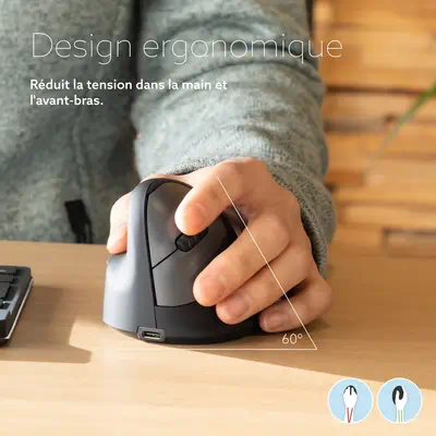Souris Ergonomique R-Go HE Break avec logiciel de pause, gaucher, grand (longueur de la main > 185 m - R-Go Tools - visuel 8
