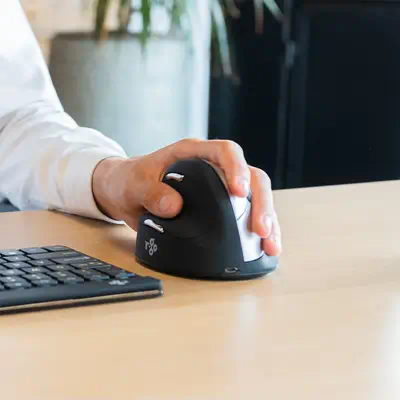 Souris Ergonomique R-Go HE Break avec logiciel de R-Go Tools - visuel 1 - hello RSE - Déplacement de la souris à partir du bras - Forme verticale