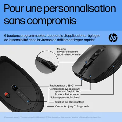 Souris silencieuse rechargeable HP 710 - visuel 6