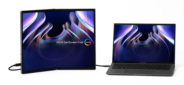 ASUS ZenScreen Fold OLED MQ17QH écran plat de PC 43,9 cm (17.3") 2560 x 1920 pixels Quad HD Argent - Asus - Ecran Ordinateur - visuel 3