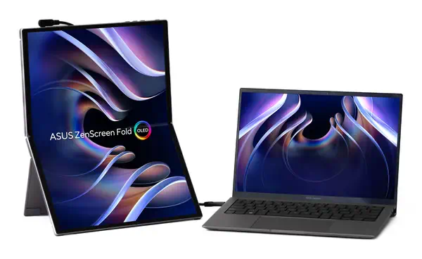 ASUS ZenScreen Fold OLED MQ17QH écran plat de PC 43,9 cm (17.3") 2560 x 1920 pixels Quad HD Argent - Asus - Ecran Ordinateur - visuel 5