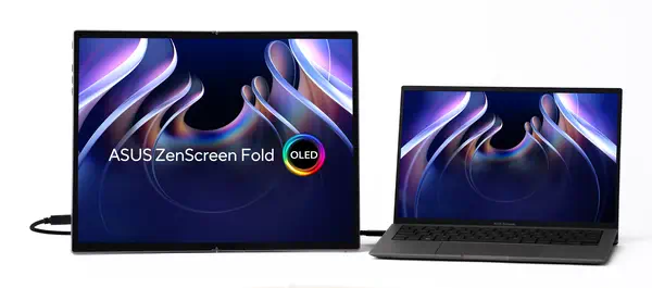 ASUS ZenScreen Fold OLED MQ17QH écran plat de PC 43,9 cm (17.3") 2560 x 1920 pixels Quad HD Argent - Asus - Ecran Ordinateur - visuel 2