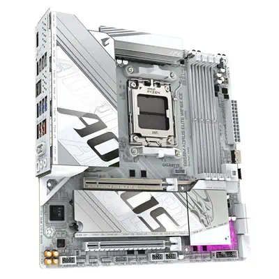 B850M AORUS ELITE WIFI6E ICE Carte Mère - Processeurs AMD Ryzen Série 9000, 12+2+1 phases VRM numéri - Gigabyte - Carte mère - visuel 3