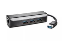Vente Kensington Adaptateur Ethernet et hub 3 ports USB 3.0 — Noir au meilleur prix