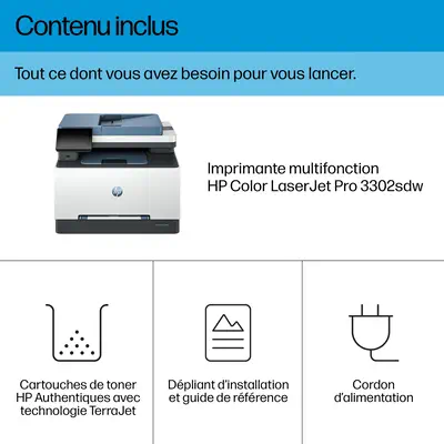 LaserJet Pro 3302sdw Sans fil Multifunction Couleur Imprimante, Copieur, Scanner; Recto verso - HP - Imprimante Laser - visuel 4