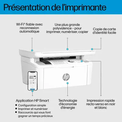 LaserJet M140w Sans fil Multifunction Noir et blanc Imprimante, Copieur, Scanner - HP - Imprimante Laser - visuel 3