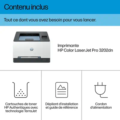 LaserJet Pro 3202dn Couleur Imprimante, Ethernet uniquement; Recto verso - HP - Imprimante Laser - visuel 4