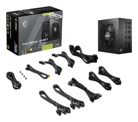 MSI MAG A850GL PCIE5 II unité d'alimentation d'énergie 850 W 20+4 pin ATX ATX Noir - Boitier d'alimentation - visuel 4