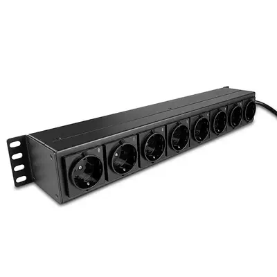Multiprise horizontale rack 19" 1.5U, 8 prises Schuko avec interrupteurs - Lindy - Accessoire Onduleur - visuel 1