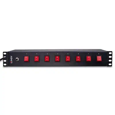 Multiprise horizontale rack 19" 1.5U, 8 prises Schuko avec interrupteurs - Lindy - Accessoire Onduleur - visuel 4