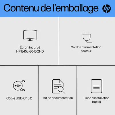 Écran incurvé DQHD HP E45c G5 - Ecran Ordinateur - visuel 7