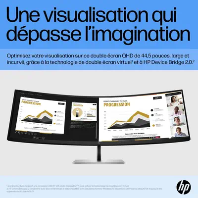 HP E45c G5 DQHD Curved Monitor - Ecran Ordinateur - visuel 3