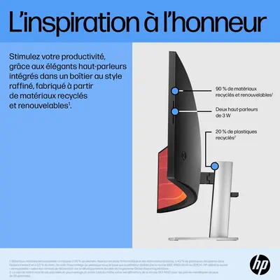 Livraison gratuite Écran incurvé DQHD HP E45c G5 - Mise sous tension unique