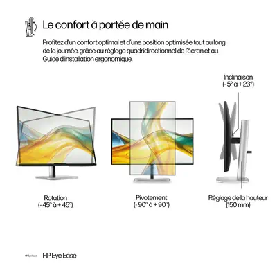 Écran QHD HP Series 5 Pro 27 pouce – HP 527pq Sans PVC - Ecran Ordinateur - visuel 7