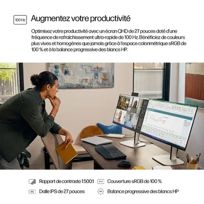 Écran QHD 27 pouces HP Series 5 Pro sans socle - 527pq - Ecran Ordinateur - visuel 6