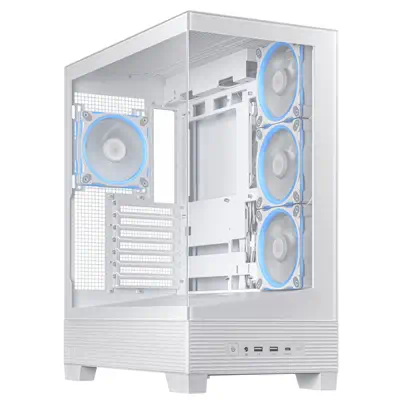 ASUS A31 Plus TG ARGB WHITE Midi Tower Blanc - Asus - Boitier - visuel 2