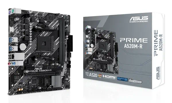 ASUS PRIME A520M-R AMD A520 Emplacement AM4 micro ATX - Asus - Carte mère - visuel 1