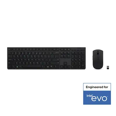 Lenovo 4X31K03931 clavier Souris incluse RF sans fil + Bluetooth Anglais américain Noir - Pack Clavier, souris - visuel 2