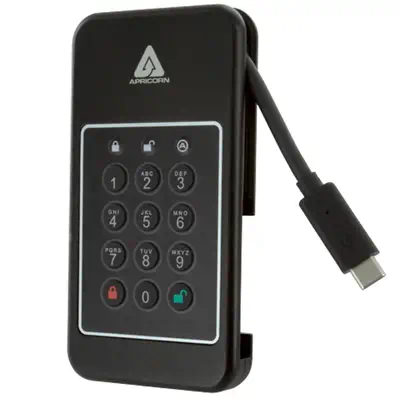 Apricorn Aegis NVX 2 To USB Type-C 3.2 Gen 1 (3.1 Gen 1) Noir - Disque dur SSD - visuel 1