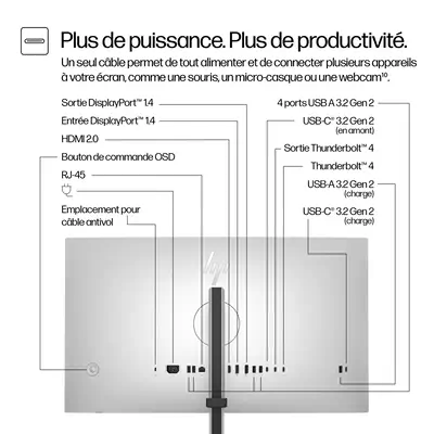 Écran 4K Thunderbolt 4 HP Series 7 Pro 27 pouces - 727pk - Ecran Ordinateur - visuel 3