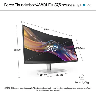 Écran WQHD+ Thunderbolt 4 HP Series 7 Pro 37,5 pouces - 738pu Sans PVC - Ecran Ordinateur - visuel 4