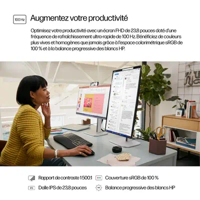 Écran FHD 23,8 pouces HP Series 5 Pro - 524pf - Ecran Ordinateur - visuel 6