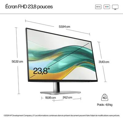 Écran FHD 23,8 pouces HP Series 5 Pro - 524pf - Ecran Ordinateur - visuel 4
