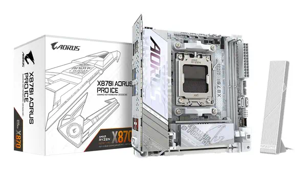 X870I AORUS PRO ICE Carte mère - Compatible avec les processeurs AMD Ryzen série 9000, VRM 8+2+1 pha - Gigabyte - visuel 1