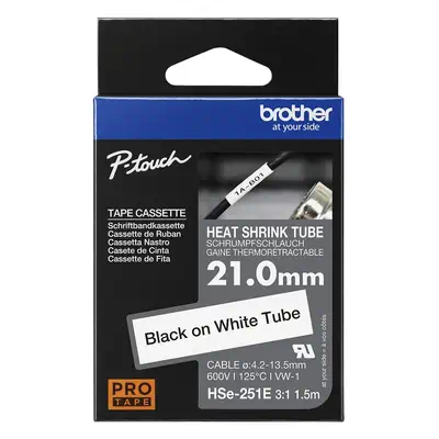Brother HSE-251E ruban d'étiquette Noir sur blanc - Ruban - visuel 2