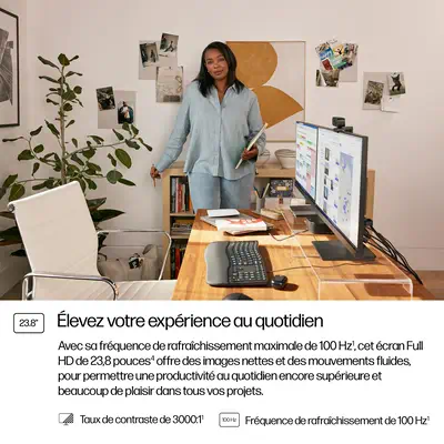 Moniteur FHD 23,8 pouces HP Series 3 Pro - 324pv - Ecran Ordinateur - visuel 4