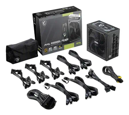MSI MAG A1000GL PCIE5 unité d'alimentation d'énergie 1000 W 24-pin ATX ATX Noir - Boitier d'alimentation - visuel 5