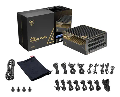 MSI MEG Ai1600T PCIE5 unité d'alimentation d'énergie 1600 W 24-pin ATX ATX Noir - Boitier d'alimentation - visuel 4