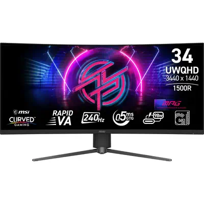 MSI MPG 346CQRF X24 écran plat de PC 86,4 cm (34") 3440 x 1440 pixels UltraWide Quad HD Noir - Ecran Ordinateur - visuel 1