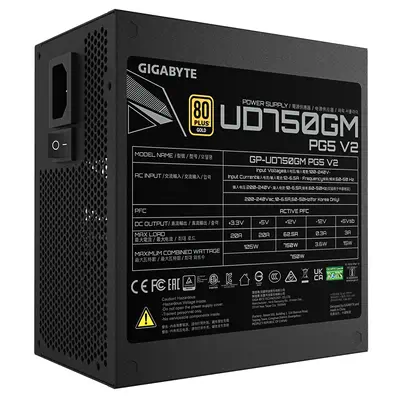 UD750GM PG5 V2 Bloc d’Alimentation – PCIe Gen 5.1, 80 PLUS Gold, Conception entièrement modulaire, V - Gigabyte - Boitier d'alimentation - visuel 6