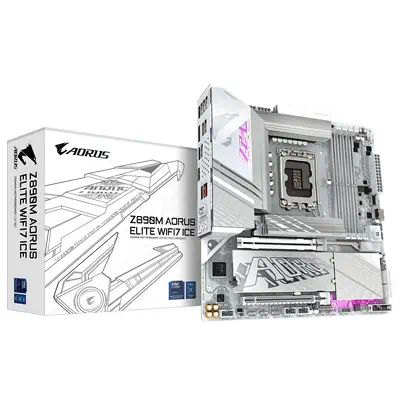 Carte mère Z890M AORUS ELITE WIFI7 ICE - Prend en charge les processeurs Intel Core Ultra (Série 2), - Gigabyte - visuel 1