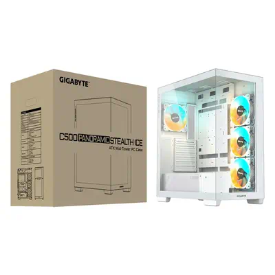 GIGABYTE C500 PANORAMIC STEALTH Midi Tower Blanc - Gigabyte - Boitier - visuel 8