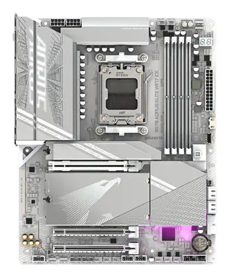 X870 AORUS ELITE WIFI7 ICE Carte Mère - Prend en charge les processeurs AMD Ryzen 9000, 16+2+2 phase - Gigabyte - Carte mère - visuel 2